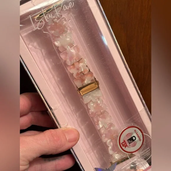 Isla Rae Pearly Pink Butterfly Apple Watch Band - Picture 2 of 4